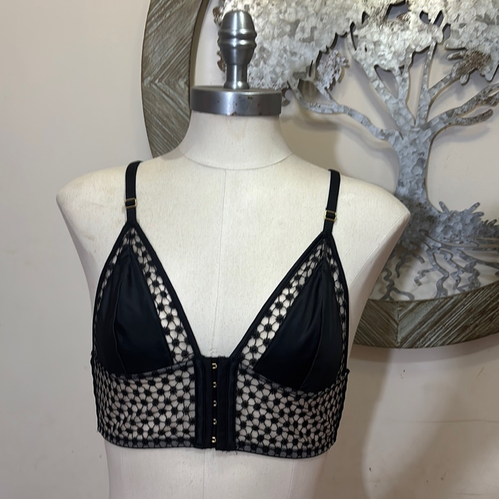 Victoria's Secret Black and White Mesh Bralette